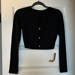 NWT Reformation Crop Top with Pearl Buttons